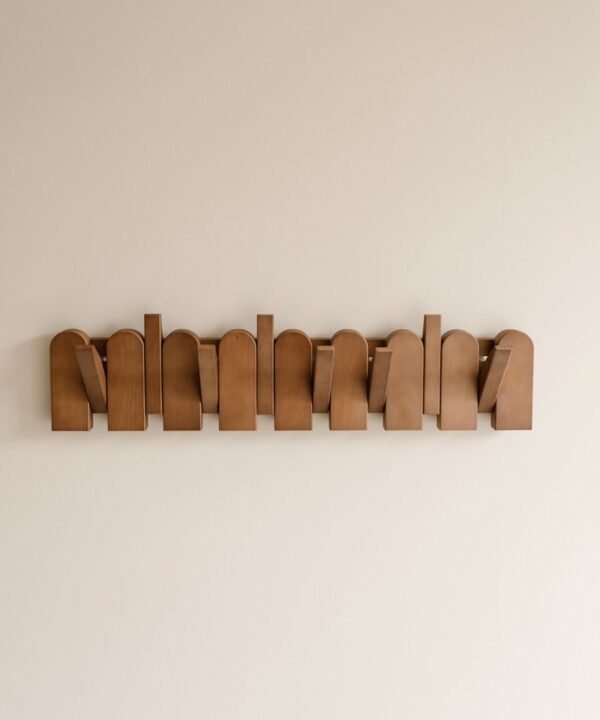 Indore Home - Wandkapstok Flip - Boog - Hout - Inklapbaar - 8 haken