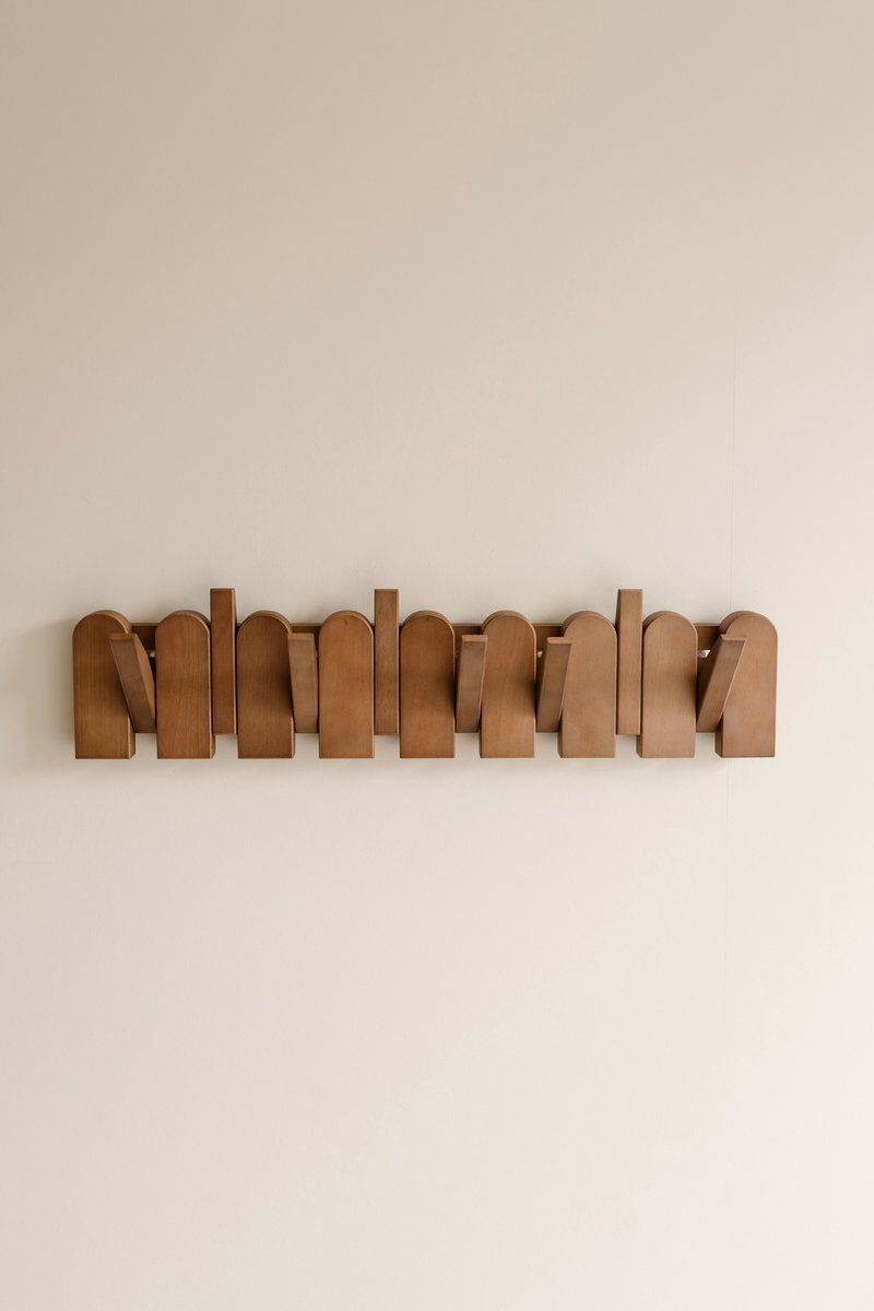 Indore Home - Wandkapstok Flip - Boog - Hout - Inklapbaar - 8 haken