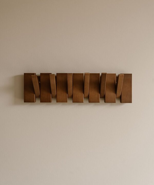 Indore Home - Wandkapstok Flip - Rechthoek - Hout - Inklapbaar -  6 Haken