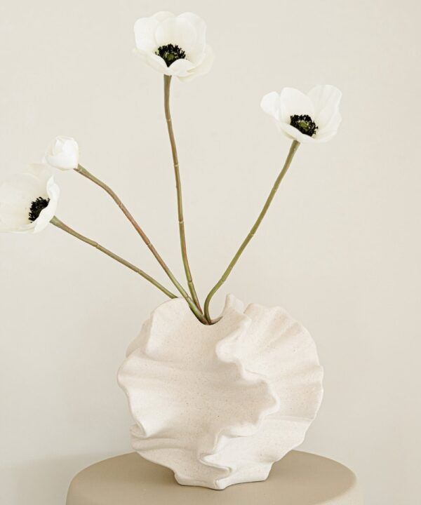 Indore Home - Coral vaas M - Vaas keramiek - Decoratieve accessoires - Wit
