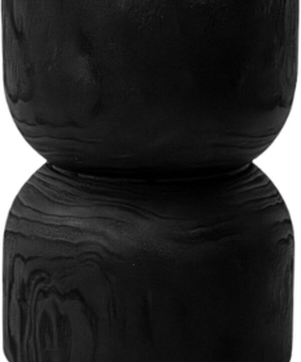 Indore Home - Woodville bijzettafel - Stool - massief hout - Boomstam - Boomstamtafel - Zwart