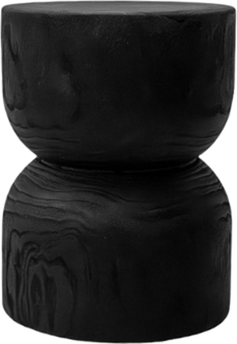 Indore Home - Woodville bijzettafel - Stool - massief hout - Boomstam - Boomstamtafel - Zwart