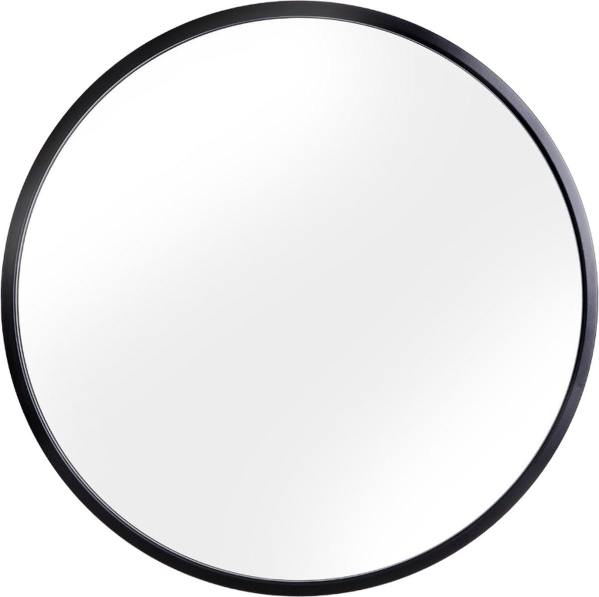 Wandspiegel- zwart - metaal - rond- 60cm