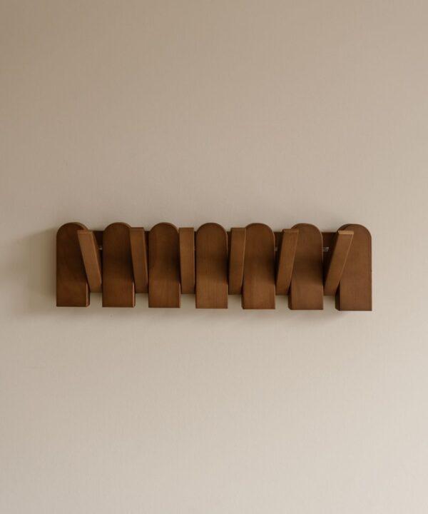 Indore Home - Wandkapstok Flip - Boog - Hout - Inklapbaar = 6 haken