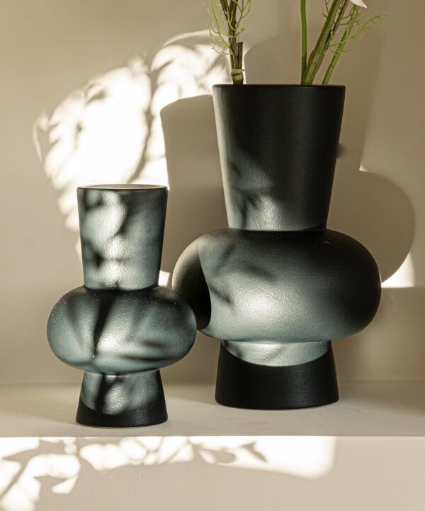 Ann set - zwart - aardewerk - rond - 21cm - 30cm