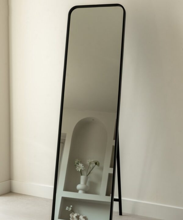 Passpiegel rechthoek - zwart - metaal - rechthoek - 150cm x 40cm