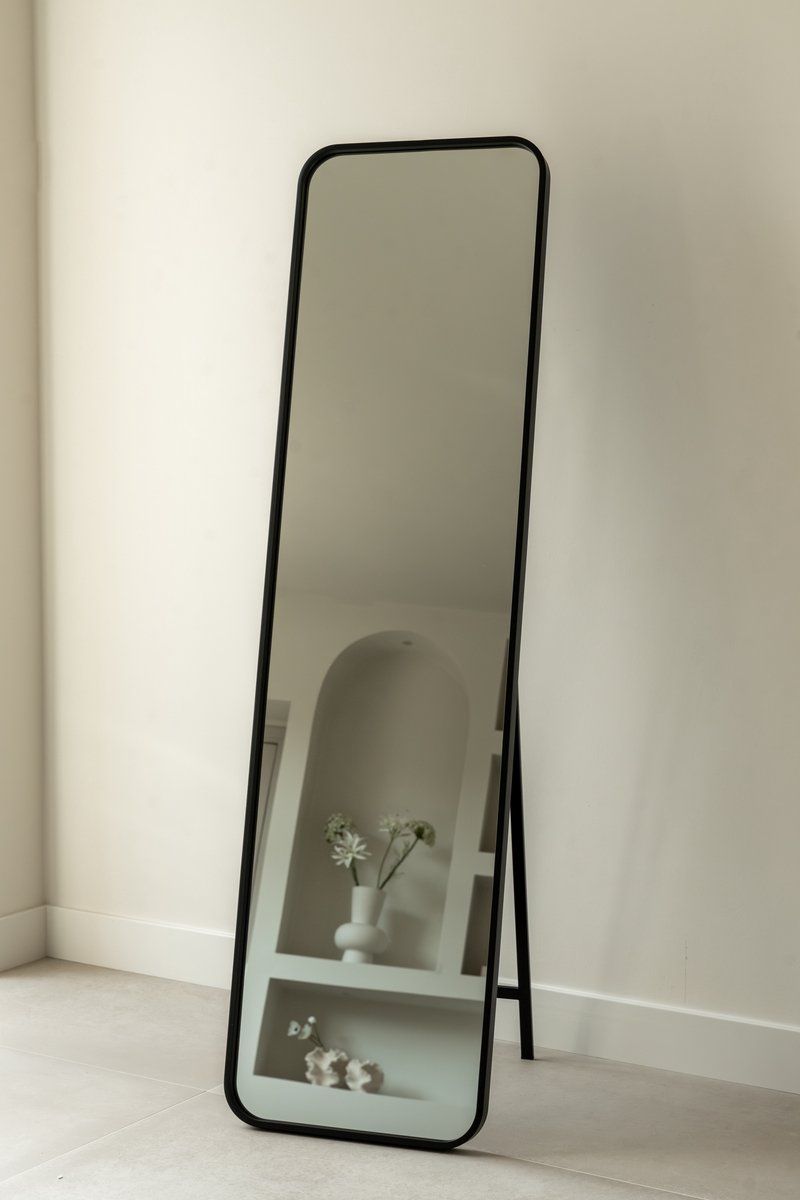 Passpiegel rechthoek - zwart - metaal - rechthoek - 150cm x 40cm