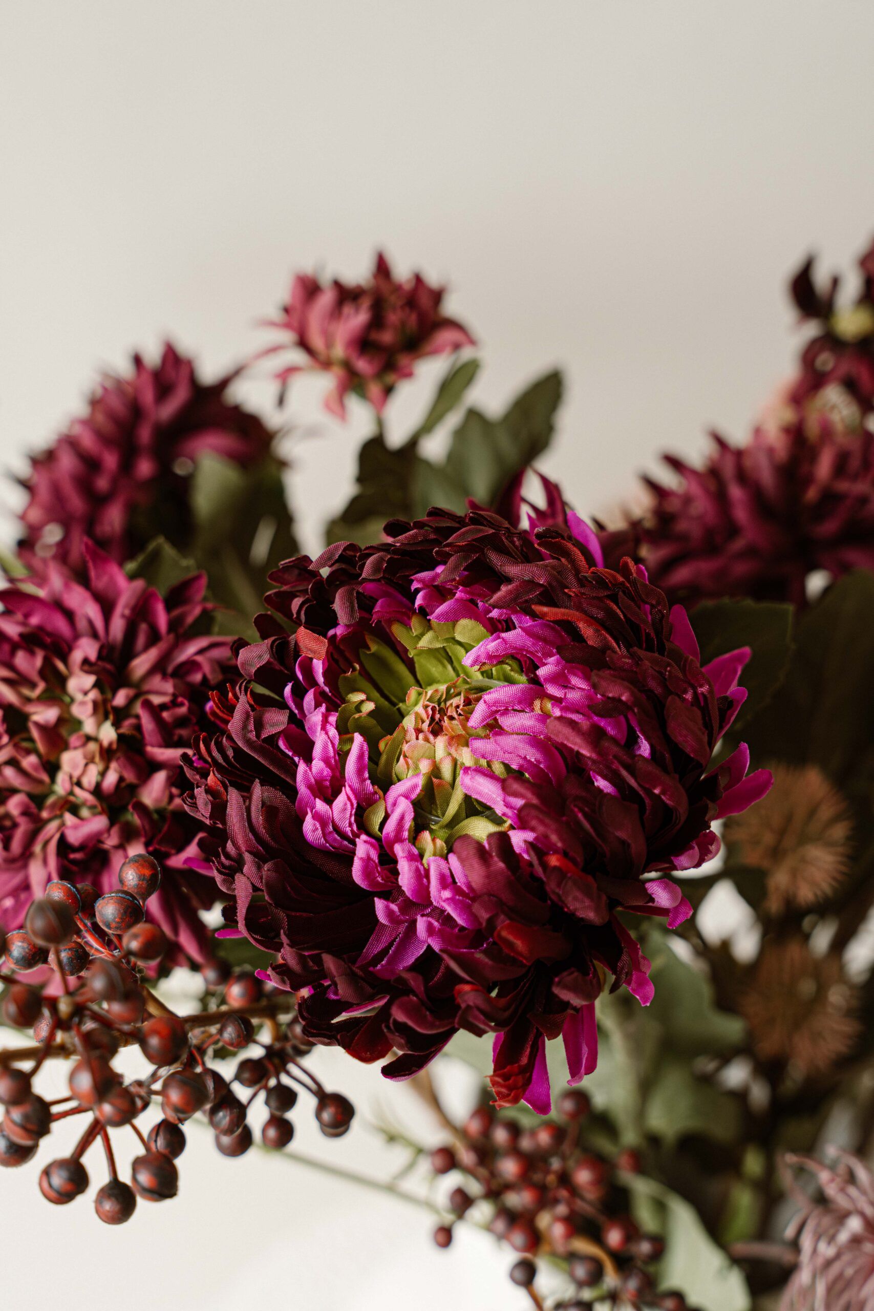 Indore Silva - Chrysant - Paars - kunsttak - zijde