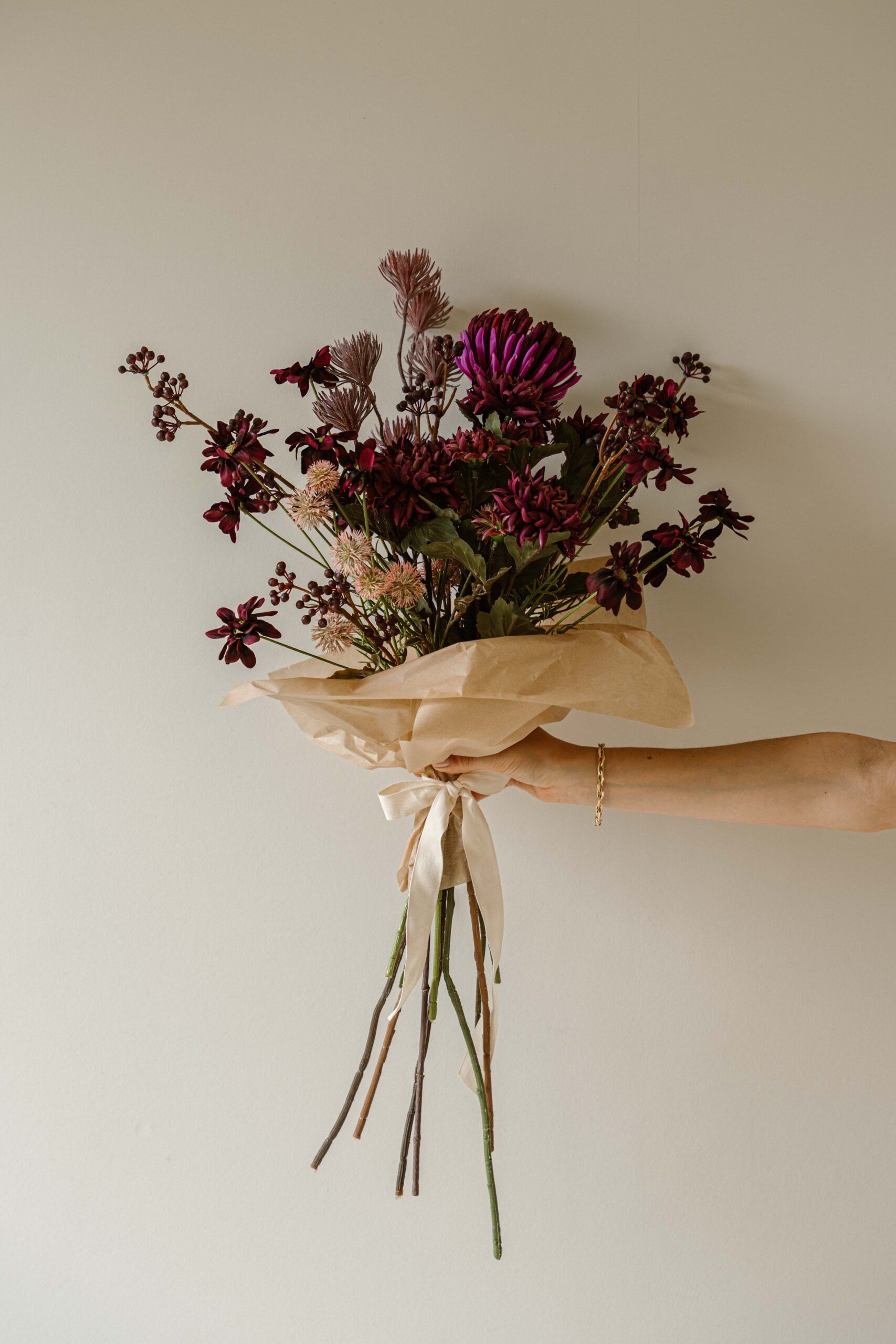 Zijdenboeket - Najaarsboeket Paars - Afbeelding 2