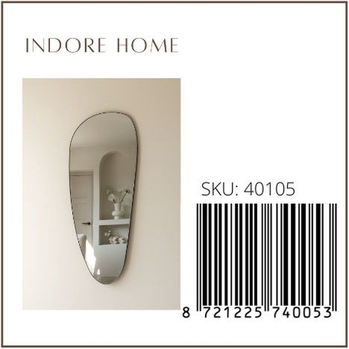 Wandspiegel Dean- organische vorm - asymmetrisch - Spiegel - 120cm - Afbeelding 5